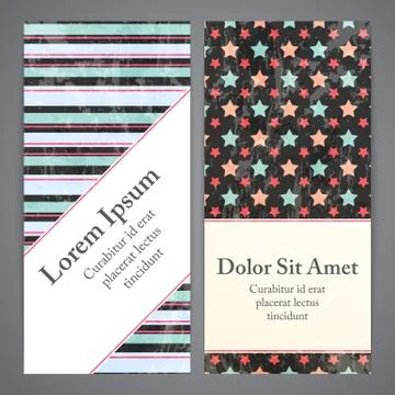 Flayers with retro patterns - geometric Illustrazione stock