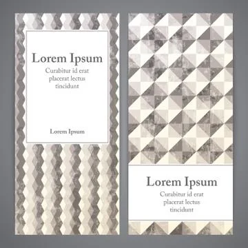 Flayers with retro patterns - geometric Stock Illustration