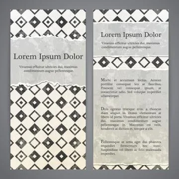 Flayers with retro patterns - geometric Stock Illustration