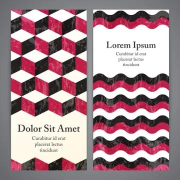 Flayers with retro patterns - geometric Illustrazione stock