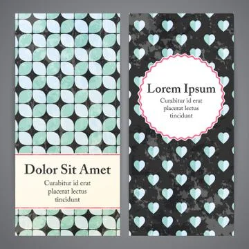 Flayers with retro patterns - geometric Illustrazione stock