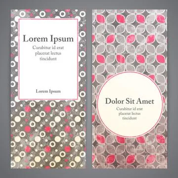 Flayers with retro patterns - geometric Stock Illustration