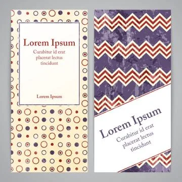 Flayers with retro patterns - geometric Stock Illustration