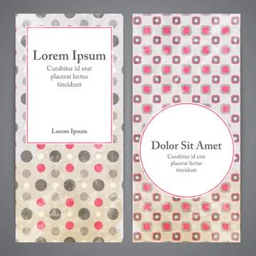 Flayers with retro patterns - polka dot Stock Illustration