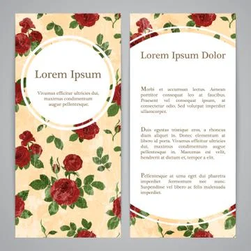 Flayers with retro patterns - roses Illustrazione stock