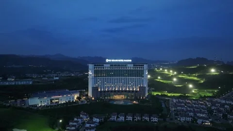 FLC Ha Long resort illuminated at night in Ha Long, Vietnam Stock Footage 342715539