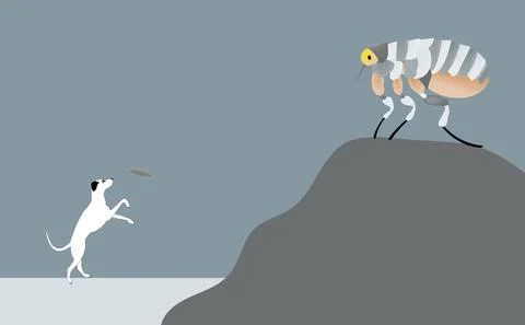 The flea and the dog Stock Illustration