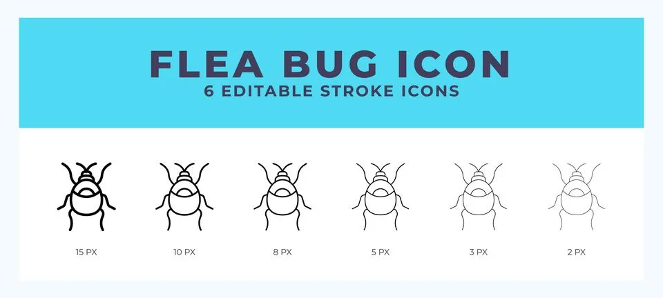 Flea bug vector icon. With different stroke vector illustration. Stock Illustration