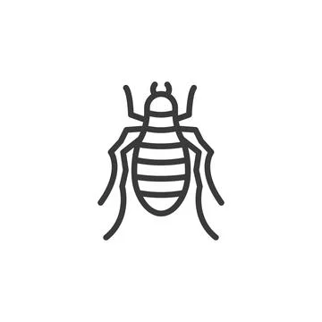 Flea, icon in line design. Flea, insect, parasite, pest, jump, small, blood on Stock-Illustration
