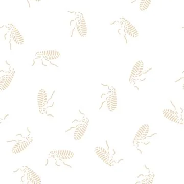 Flea insect glyph seamless pattern Stock Illustration