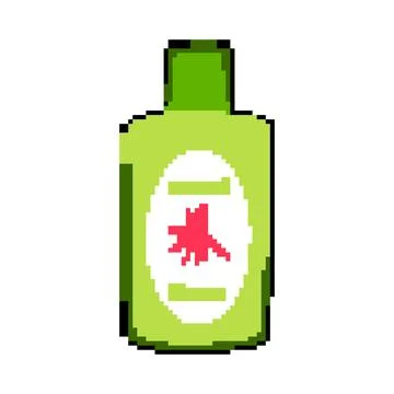 Flea insect repellent pixel art vector illustration Stock Illustration