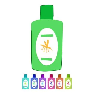 Flea insect repellent vector cartoon graphic Stock Illustration