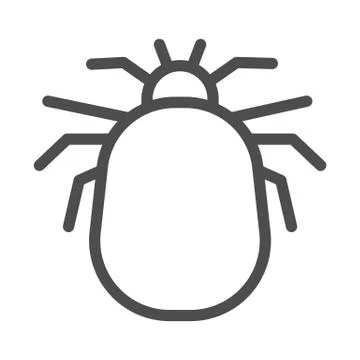 Flea line icon, pests concept, home parasite jumping insect sign on white Stock Illustration