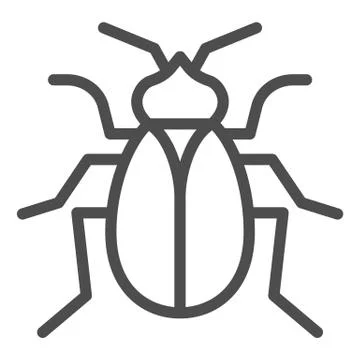 Flea line icon, pests concept, home parasite insect sign on white background 스톡 일러스트