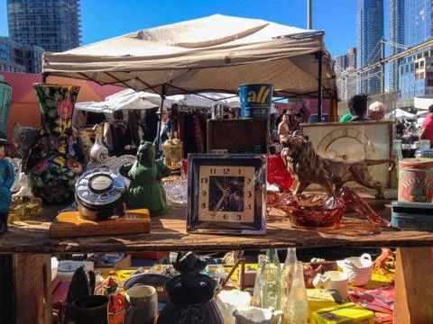 Flea market box objects old Photos