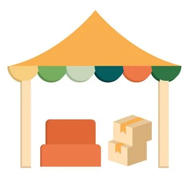 Flea market illustration Ilustração Stock