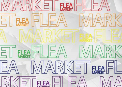 Flea Market, Vector logo. Quotes and phrases for cards, banners, posters, pil Stock Illustration