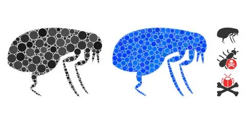 Flea Mosaic Icon of Circle Dots Stock Illustration