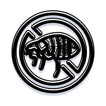 Flea parasite control warning ban icon 스톡 일러스트