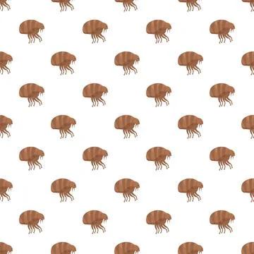 Flea pest insects creating a seamless pattern background Stockillustratie