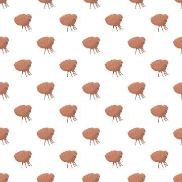 Flea pest seamless pattern for infestation warning Stock Illustration