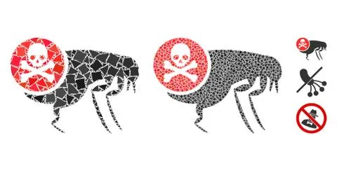 Flea pesticide Composition Icon of Bumpy Parts Illustrazione stock