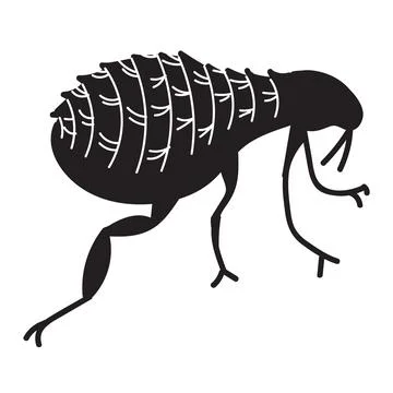 Flea silhouette. Parasite icon. Vector illustration isolated on white background Stock Illustration