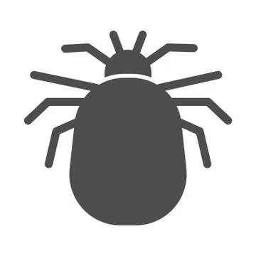 Flea solid icon, pests concept, home parasite jumping insect sign on white Stock Illustration