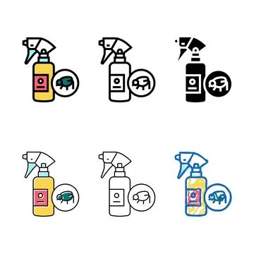Flea spray color icon designs vector Stock Illustration