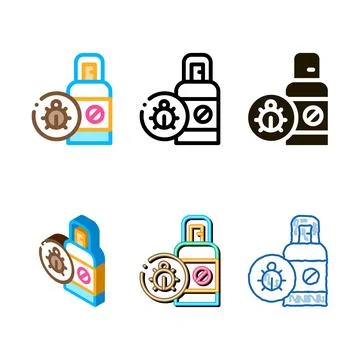 Flea spray diversity icon vector outline Stock Illustration
