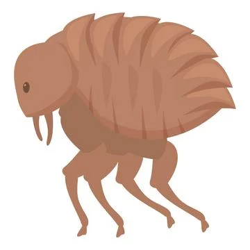 Flea walking side view showing tiny hairs 스톡 일러스트