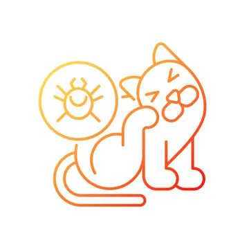 Fleas and ticks gradient linear vector icon Illustrazione stock