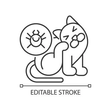 Fleas and ticks linear icon Stock Illustration