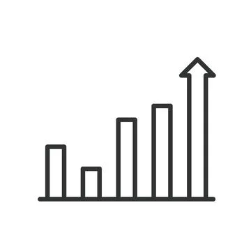 Flecha graph, icon in line design. Flecha, graph, arrow, chart, data, growth Stock Illustration