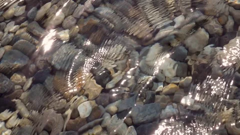 Flecks of sunlight on the ripple water surface. Shoot in extreme slow motion. 스톡 동영상 70264657