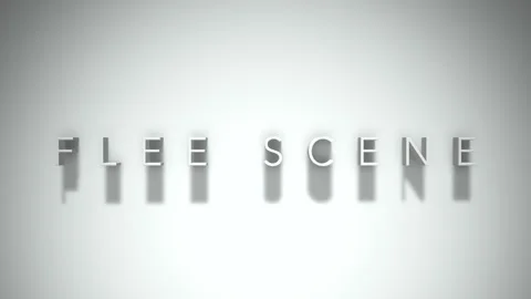 Flee scene 3D title animation with shadows on a white background Stock Footage 297568464
