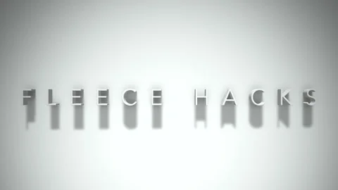 Fleece hacks 3D title animation white text on a white background Stock Footage 299375440