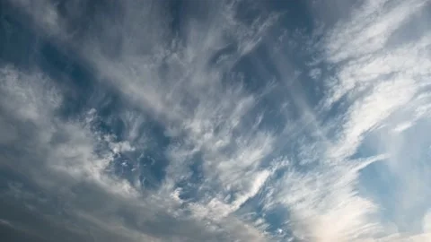 Fleecy cloud fly on the blue sky. Stock Footage 143041815