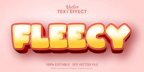 Fleecy text, cartoon style editable text effect Stock Illustration