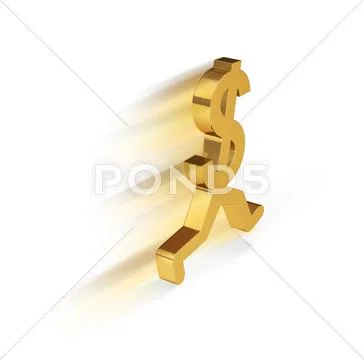 Fleeing dollar Stock Illustration