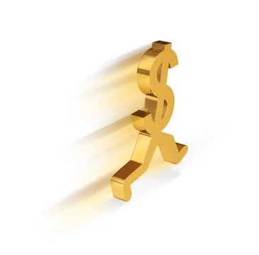 Fleeing dollar Illustrazione stock