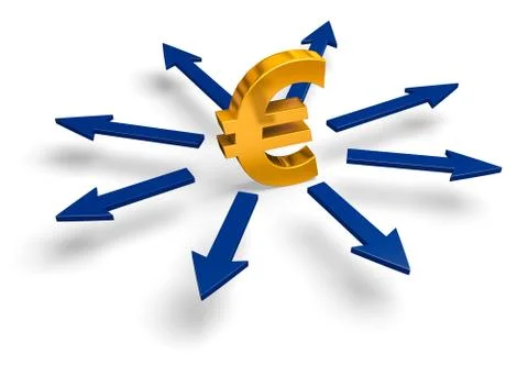 Fleeing the Euro Stock Illustration