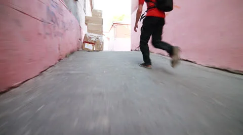 Fleeing people Stock Footage
