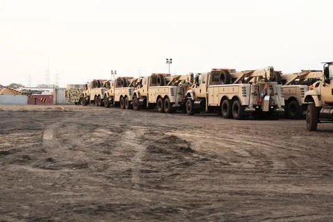 Fleet of Army Cranes Stock Photos