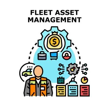 Fleet asset management process and logistics optimization Stock Illustration