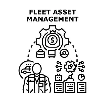 Fleet asset management process and logistics optimization Stock Illustration