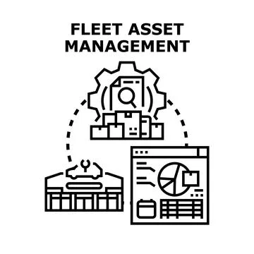 Fleet asset management system optimizing vehicle logistics Stock Illustration