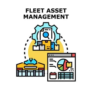 Fleet asset management system optimizing vehicle logistics Stock Illustration