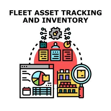 Fleet asset tracking and inventory management system Stock Illustration
