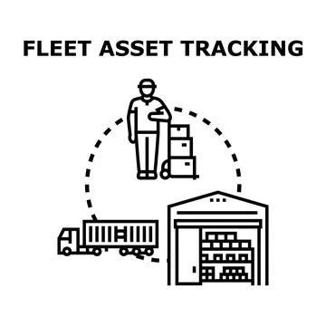 Fleet asset tracking and logistics management concept 스톡 일러스트